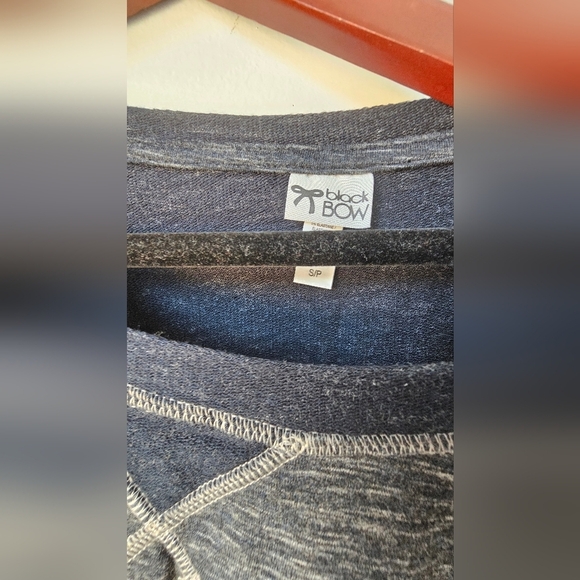 Black Bow Lounge Set Crewneck Terry Top Drawstring Jogger size S Viscose - Picture 8 of 9